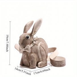 New Luxury Design - Cute Rabbit-Shaped Shoulder Bag with Removable Strap, Light Blue, Elegant Zipper Closure, Polyester Lining, Perfect for Formal & Casual Occasions, Formal Occasion Bag | Playful Accessory | Durable Zipper Closure, Cute Rabbit Accessories