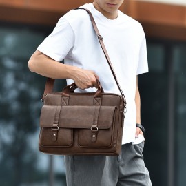 Men's Crossbody Bag - New Business Briefcase, Large Capacity Laptop Backpack with Premium Design, Minimalist Shoulder Tote for Men