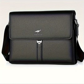[Men's Crossbody Bag] New Men's Crossbody Bag Made of Genuine, Stylish Horizontal Business Briefcase for Travel