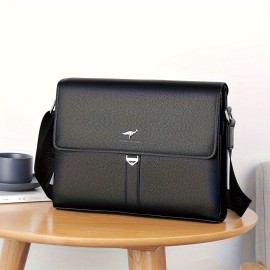 [Men's Crossbody Bag] New Men's Crossbody Bag Made of Genuine, Stylish Horizontal Business Briefcase for Travel