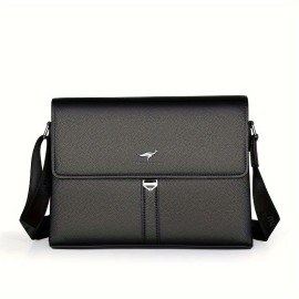 [Men's Crossbody Bag] New Men's Crossbody Bag Made of Genuine, Stylish Horizontal Business Briefcase for Travel