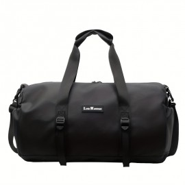 Men's Large Capacity Gym Duffel Bag - Sleek Black Adjustable Shoulder Straps, Durable Fabric for Travel, Business & Daily Commute - Spacious Sport Bag with Multiple Compartments, Gym Bag, Highend Texture, Workout Gear, Modern Design, Premium Material, Fitness Enthusiasts