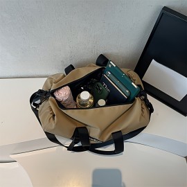 Men's Large Capacity Gym Duffel Bag - Sleek Black Adjustable Shoulder Straps, Durable Fabric for Travel, Business & Daily Commute - Spacious Sport Bag with Multiple Compartments, Gym Bag, Highend Texture, Workout Gear, Modern Design, Premium Material, Fitness Enthusiasts