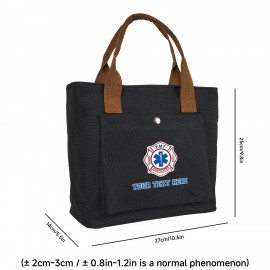 Customizable EMT Firefighter Badge Backpack - Personalized Text/Design, Heavy-Duty Portable Handbag with Top Handle, for First Responders, Medical Professionals, Everyday Commute - Professional & Casual Use - Add Your Own Message!, First Responder Gear, Bold Emblem Design, Sturdy Construction, 2D Flat, EMT Gift Idea, Work Backpack, Emergency Worker, F.A.S.T EMTs