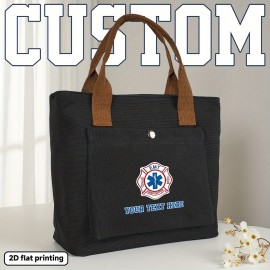 Customizable EMT Firefighter Badge Backpack - Personalized Text/Design, Heavy-Duty Portable Handbag with Top Handle, for First Responders, Medical Professionals, Everyday Commute - Professional & Casual Use - Add Your Own Message!, First Responder Gear, Bold Emblem Design, Sturdy Construction, 2D Flat, EMT Gift Idea, Work Backpack, Emergency Worker, F.A.S.T EMTs