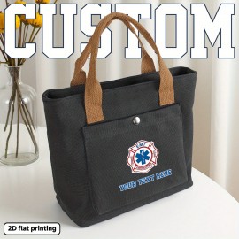 Customizable EMT Firefighter Badge Backpack - Personalized Text/Design, Heavy-Duty Portable Handbag with Top Handle, for First Responders, Medical Professionals, Everyday Commute - Professional & Casual Use - Add Your Own Message!, First Responder Gear, Bold Emblem Design, Sturdy Construction, 2D Flat, EMT Gift Idea, Work Backpack, Emergency Worker, F.A.S.T EMTs