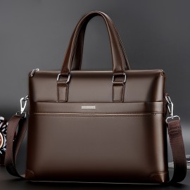 [Stylish Business Briefcase] Stylish Men's Sleek Minimalist Briefcase | Adjustable Strap & Ergonomic Handle, Black Business Laptop Bag for Daily Commute, Office & Professional Use - Professional Laptop Bag, Computer Bag