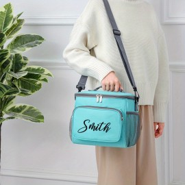 Personalized Thermal Bag with Custom Name/Text/Initials - Lunch Cooler for Men, Custom Picnic Bag with Initials, Outdoor Cooler for Wedding Party Favors, Best for Man Gift, Personalized Monogrammed Box for Hot/Cold Storage