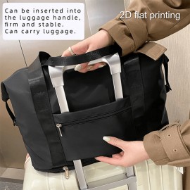 1pc Men's Stylish Large Capacity Yoga Gym Tote Bag with Pomeranian & Floral Design, Wet/Dry Separation, Black Fabric Handbag for Daily Use & Fitness