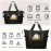 1pc Men's Stylish Large Capacity Yoga Gym Tote Bag with Pomeranian & Floral Design, Wet/Dry Separation, Black Fabric Handbag for Daily Use & Fitness