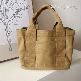 Large Capacity Tote Bag - Beige/ Tan/Black/ - Spacious Everyday Handbag with Sturdy Handles for Work, Travel, School, Shopping - Minimalist Professional & Casual Purse - Easy-Clean Design, Versatile Carryall, Simple Aesthetic, Durable Construction, Spacious Carryall, Office Workers, Women'S Bag, Tote Bag For Women, Travel Bag, Gym Bag, Travel Luggage Bag, Shopping Bag