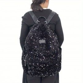 Women's Fashion Retro Sequin Cool Tote Bag, Front Pocket Y2K Hot Backpack, Shiny Street Style Spliced City Pack for Work Commute Dating Parties with Large Capacity Multi-Pockets Shoulder Crossbody, Dating Accessory, Party Backpack, Streetwear Accessory, Retro Fashion, Nylon Tote, Multipocket Bag, Crossbody Bag, Young Professionals