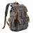Vintage backpack men's oil wax canvas travel laptop bag outdoor casual crazy horse leather leather hiking bag