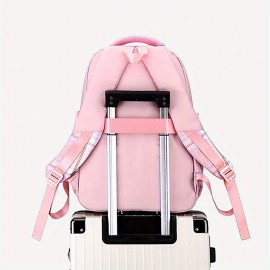 Calvin Inspired Backpack - Large Capacity School, Travel, Work Bag with Ergonomic Padded Straps, Multiple Compartments, Zipper Closure - Durable Nylon Backpack for Women & Men, Everyday Commute, College, Business - Available in Pink, Blue, Black - Machine Washable, Backpack for Travel, College Essentials, Geometric Pattern, Sturdy Construction, Versatile Carryall, Daily Commuters, Casual Style, Highquality Fabric, Office Workers, Women'S Backpack, Small Backpack For Volleyball, Jt