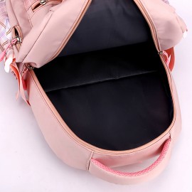 Calvin Inspired Backpack - Large Capacity School, Travel, Work Bag with Ergonomic Padded Straps, Multiple Compartments, Zipper Closure - Durable Nylon Backpack for Women & Men, Everyday Commute, College, Business - Available in Pink, Blue, Black - Machine Washable, Backpack for Travel, College Essentials, Geometric Pattern, Sturdy Construction, Versatile Carryall, Daily Commuters, Casual Style, Highquality Fabric, Office Workers, Women'S Backpack, Small Backpack For Volleyball, Jt