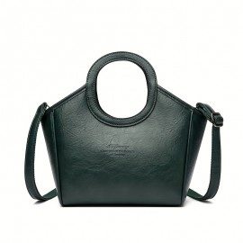 Burgundy/Black/Olive Green/Coffee Brown/Light Brown/Ivory Vintage Women's Shoulder Bag - Stylish Casual Shopping Handbag with Detachable Strap, Zip Closure, and Nylon Lining, Travel Shoulder Purse | Minimalistic Branding | Oiled Edge Construction, Novelty Purse