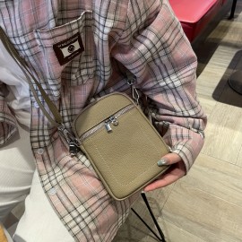 Women'S Mini Crossbody Bag | Genuine Leather | Beige | Zipper Closure | Adjustable Strap | Multi-Color Options | Durable & Stylish for Everyday Use, Small Crossbody Bag