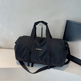 Men's Large Capacity Gym Duffel Bag - Sleek Black Adjustable Shoulder Straps, Durable Fabric for Travel, Business & Daily Commute - Spacious Sport Bag with Multiple Compartments, Gym Bag, Highend Texture, Workout Gear, Modern Design, Premium Material, Fitness Enthusiasts