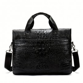 [Cowhide Leather | Briefcase] 14inch Cowhide Leather Men's Briefcase | Business HandBag Laptop Computer Bag Crossbody Bag | Men's Shoulder Bag Husband Gift