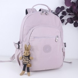Women'S Large Capacity Laptop Backpack with Cute Rabbit Pendant - Nylon Travel Backpack, Multi-Pocket School, Work, Commute Backpack with Adjustable Strap, Backpack for Travel