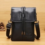 [Leather Crossbody Bag] Genuine Leather Women's Crossbody Bag | Multiple Compartments, Detachable Adjustable Strap, Magnetic Closure, Coffee Brown Tassel Detailing, Polyester Lining - Casual Everyday Shoulder Bag