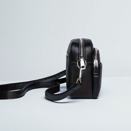 Women'S Genuine Leather Crossbody Bag - Large Capacity Retro Square Handbag with Detachable Strap, Golden-Tone Hardware & Zipper Closure, Elegant White/Black/Coffee/Green/Blue - Versatile Everyday & Special Occasion Purse, Durable Cowhide Leather Sh