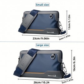 Men'S Premium Oxford Fabric Crossbody Bag with Adjustable Strap - Multi-Compartment Casual Shoulder Bag for Everyday Commute & Outings, Royal Blue with Orange Accents - Ideal Gift for Boyfriend & Family, Crossbody Purse, Versatile Travel Purse, Modern Accessory, Durable Construction, Compact Purse, Urban Commuters, Daily Essentials, Sleek Design, Sturdy Construction, Urban Professionals