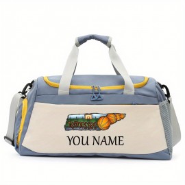 Customizable Soccer-Themed Large Capacity Gym Bag with Shoe Compartment, Adjustable Shoulder Straps & Multi-Functional Storage Pockets - Perfect for Basketball, Travel & Daily Use - Ideal Gift for Birthdays, Father'S Day, Thanksgiving, Sports Gear, Playful Design, Durable Construction