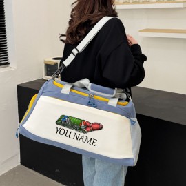 Customizable Soccer-Themed Large Capacity Gym Bag with Shoe Compartment, Adjustable Shoulder Straps & Multi-Functional Storage Pockets - Perfect for Basketball, Travel & Daily Use - Ideal Gift for Birthdays, Father'S Day, Thanksgiving, Sports Gear, Playful Design, Durable Construction