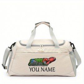 Customizable Soccer-Themed Large Capacity Gym Bag with Shoe Compartment, Adjustable Shoulder Straps & Multi-Functional Storage Pockets - Perfect for Basketball, Travel & Daily Use - Ideal Gift for Birthdays, Father'S Day, Thanksgiving, Sports Gear, Playful Design, Durable Construction