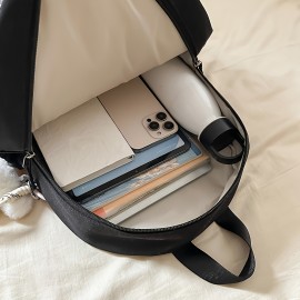 Stylish Black Nylon Backpack with Adjustable Straps - Cartoon Shark Design, Lightweight & Durable, Perfect for Students or Casual Use, Casual Daypack | Playful Design | Secure Zipper Closure