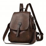 Women's Large Capacity Backpack - Backpack with Adjustable Shoulder Straps & flap closure, Elegant Brown-like, for Travel, Work, School - Everyday Carryall Bag, Versatile Carryall, Sophisticated Look, Highquality Finish, Functional Tassel, Professional Women