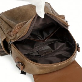 Women's Large Capacity Backpack - Backpack with Adjustable Shoulder Straps & flap closure, Elegant Brown-like, for Travel, Work, School - Everyday Carryall Bag, Versatile Carryall, Sophisticated Look, Highquality Finish, Functional Tassel, Professional Women