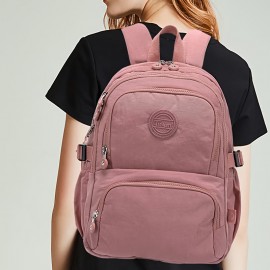 Women'S Minimalist Backpack - Lightweight Everyday Backpack with Snap Closure, Spacious Main Compartment & Front Pocket - Durable Polyester Bag for Women, School, Travel, Work, Commute - Elegant Red Backpack for Everyday & Formal Use, Backpack for Travel, Work Essentials, Sleek Design, Sturdy Construction, Daily Commuters, Casual Style, Highquality Fabric, Office Workers, Travel Essentials, Commuter Backpack, Reliable Clip, Busy Professionals