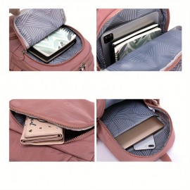 Women'S Minimalist Backpack - Lightweight Everyday Backpack with Snap Closure, Spacious Main Compartment & Front Pocket - Durable Polyester Bag for Women, School, Travel, Work, Commute - Elegant Red Backpack for Everyday & Formal Use, Backpack for Travel, Work Essentials, Sleek Design, Sturdy Construction, Daily Commuters, Casual Style, Highquality Fabric, Office Workers, Travel Essentials, Commuter Backpack, Reliable Clip, Busy Professionals