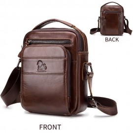 Double-layer business crossbody bag, portable shoulder bag casual bag, unisex Genuine Leather crossbody, top layer Genuine Leather square bag, Genuine Leather single-shoulder handbag, suitable for Valentine's Day, Teacher's Day, back-to-school, graduation, and Christmas gifts