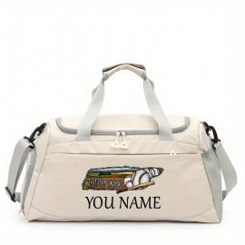 Customizable Soccer-Themed Large Capacity Gym Bag with Shoe Compartment, Adjustable Shoulder Straps & Multi-Functional Storage Pockets - Perfect for Basketball, Travel & Daily Use - Ideal Gift for Birthdays, Father'S Day, Thanksgiving, Sports Gear, Playful Design, Durable Construction